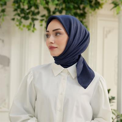 Valeria Desen İpeksi Jakar Eşarp Lacivert
