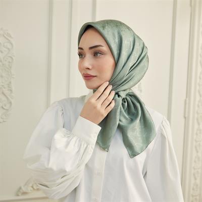 Valeria Desen İpeksi Jakar Eşarp Mint Yeşili