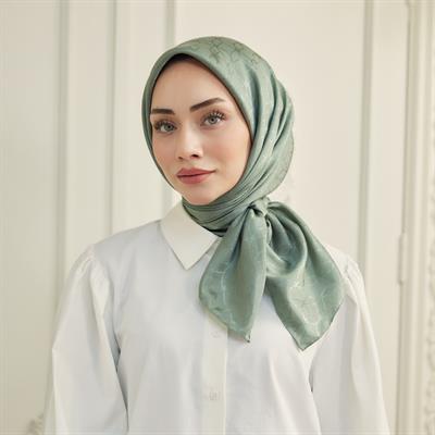 Valeria Desen İpeksi Jakar Eşarp Mint Yeşili
