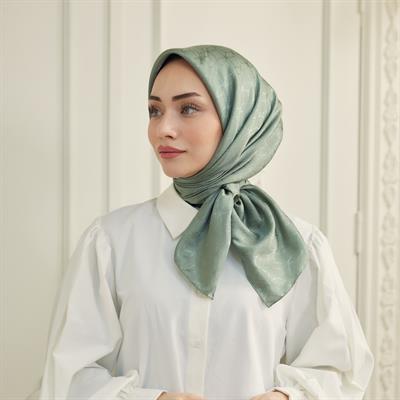 Valeria Desen İpeksi Jakar Eşarp Mint Yeşili