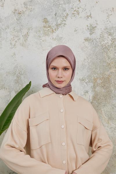 Valeria Desen İpeksi Jakar Eşarp Pudra