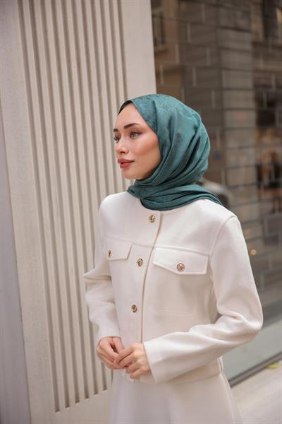 Valeria Desen Jakar Şal Petrol Yeşili