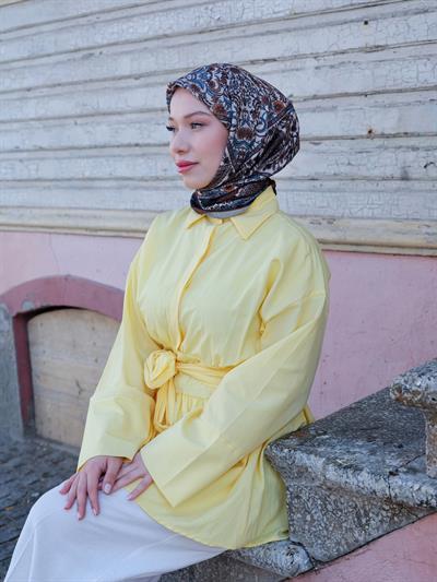 Vintage Desen Eşarp Acı Kahve