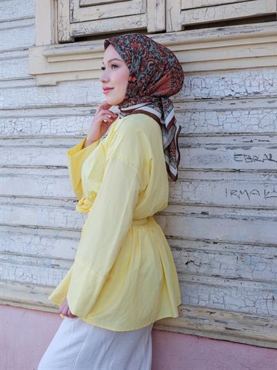 Vintage Desen Eşarp Mint