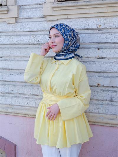 Vintage Desen Eşarp Okyanus