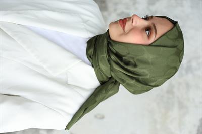 Violet Desen Jakar Şal Çimen Yeşil