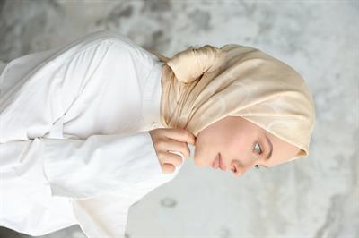 Violet Desen Jakar Şal Krem