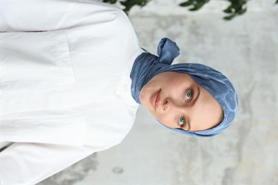 Violet Desen Jakar Şal Mavi