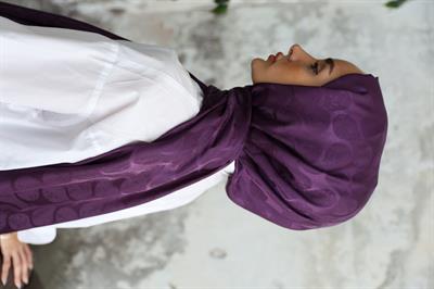 Violet Desen Jakar Şal Mor