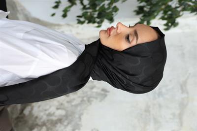 Violet Desen Jakar Şal Siyah