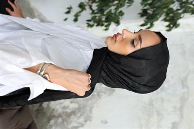 Violet Desen Jakar Şal Siyah