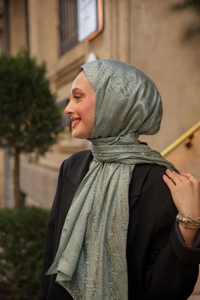 Vogue Desen İpeksi Jakar Şal Su Yeşili