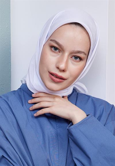 Vual Kraş Eşarp Çiğ Beyaz