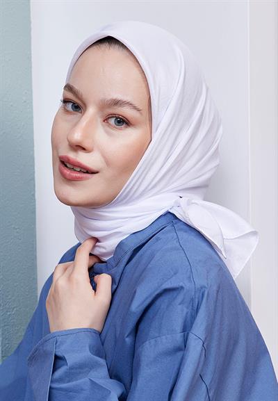 Vual Kraş Eşarp Çiğ Beyaz