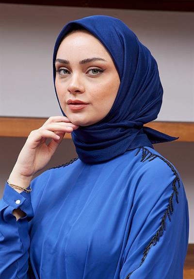 Vual Kraş Eşarp Lacivert