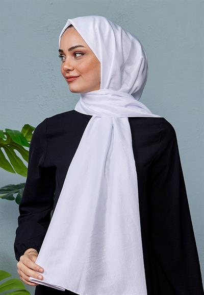Vual Kraş Şal Çiğ Beyaz