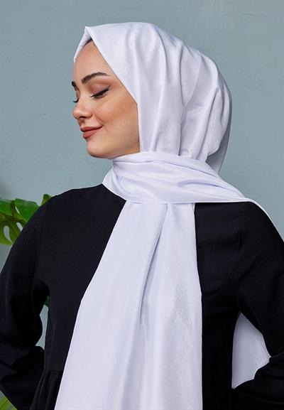 Vual Kraş Şal Çiğ Beyaz