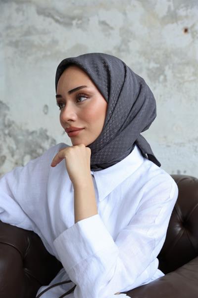 Yıldız Desen Jakar Eşarp Serisi Antrasit