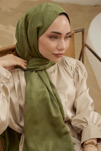 Wave Desen Jakar Şal Çimen