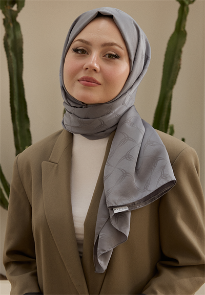 Wave Desen Jakar Şal Füme