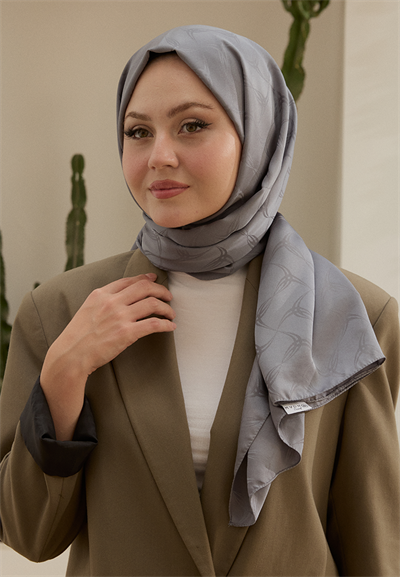 Wave Desen Jakar Şal Füme