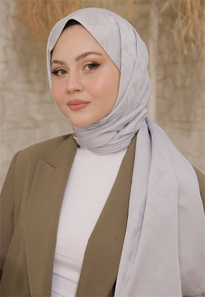 Wave Desen Jakar Şal Gri