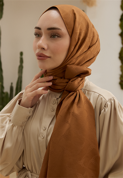 Wave Desen Jakar Şal Karamel