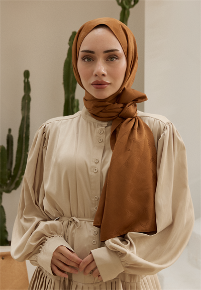 Wave Desen Jakar Şal Karamel