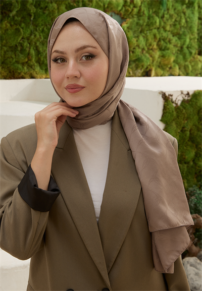 Wave Desen Jakar Şal Koyu Vizon