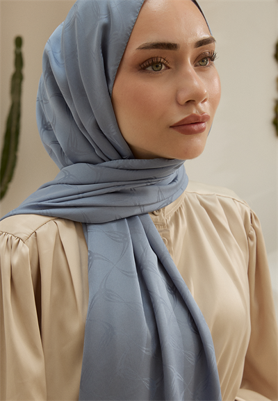 Wave Desen Jakar Şal Mavi