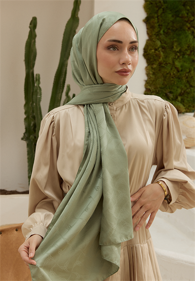 Wave Desen Jakar Şal Mint