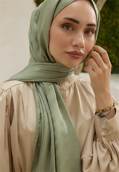 Wave Desen Jakar Şal Mint