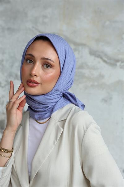 Yıldız Desen Jakar Eşarp Serisi Leylak