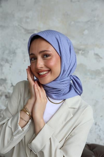 Yıldız Desen Jakar Eşarp Serisi Leylak