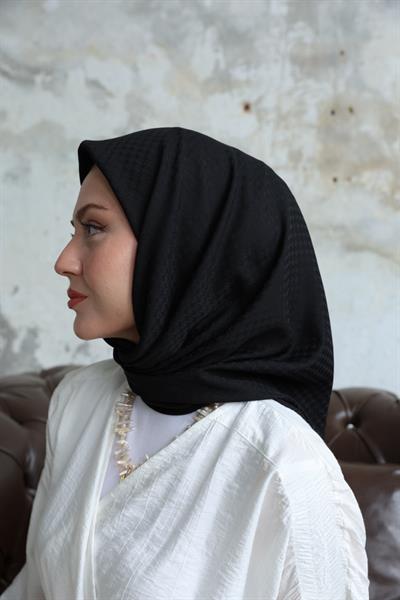 Yıldız Desen Jakar Eşarp Serisi Siyah