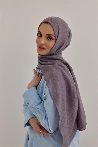 Yonca Desen Kraş Jakar Şal Menekşe
