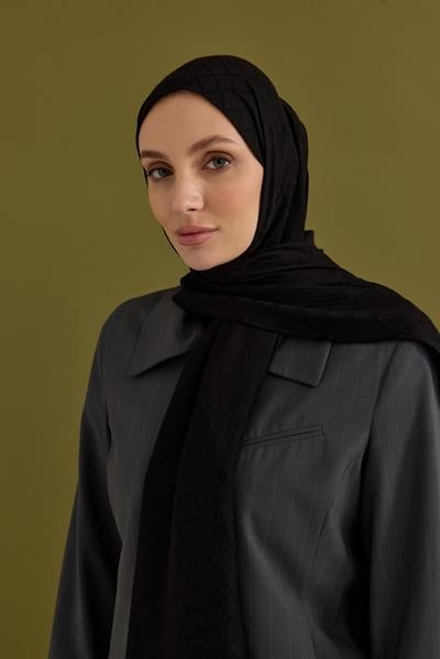 Yonca Desen Kraş Jakar Şal Siyah