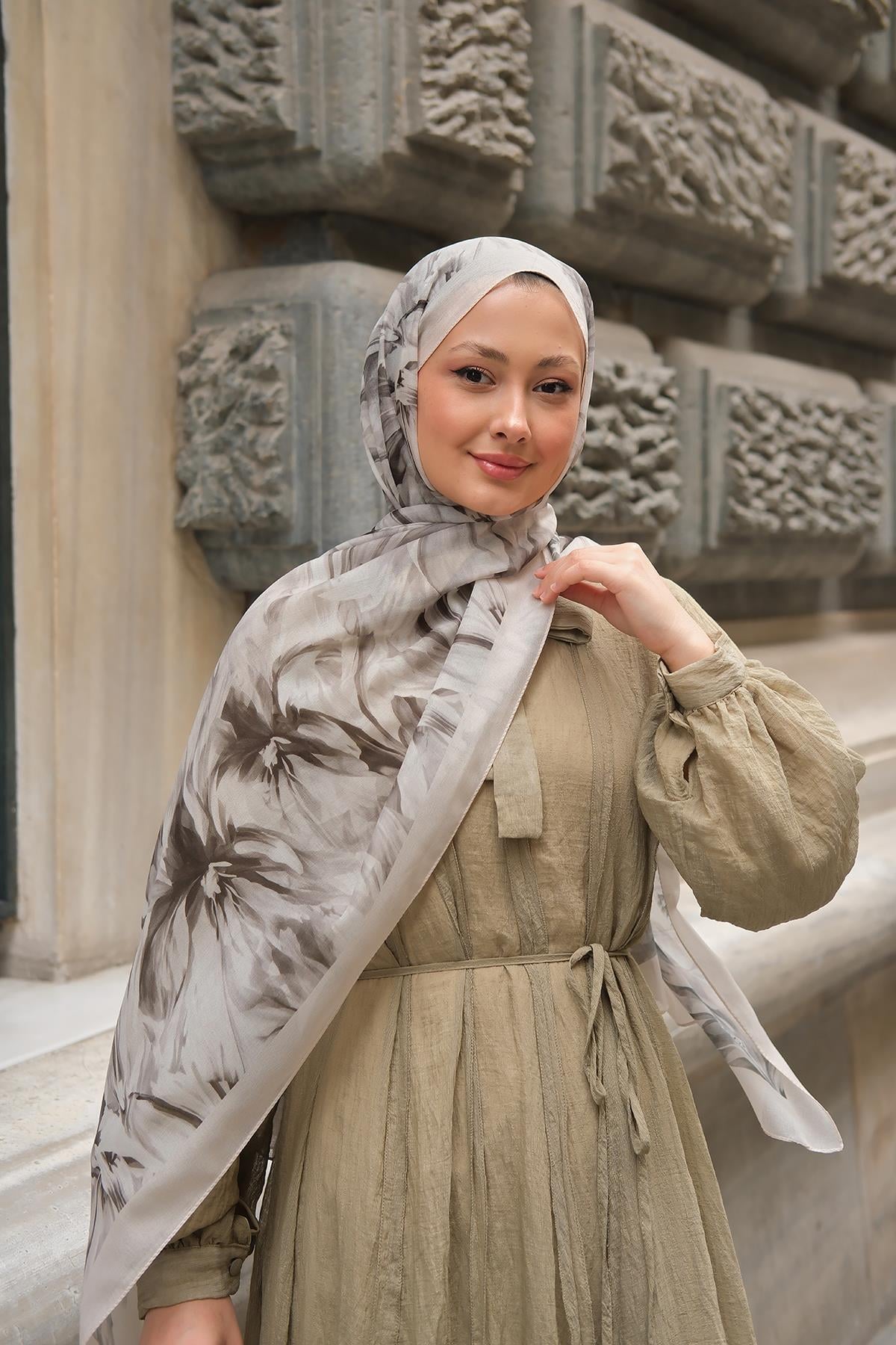 Alyena Desen Fransız İpeği Şal Taş