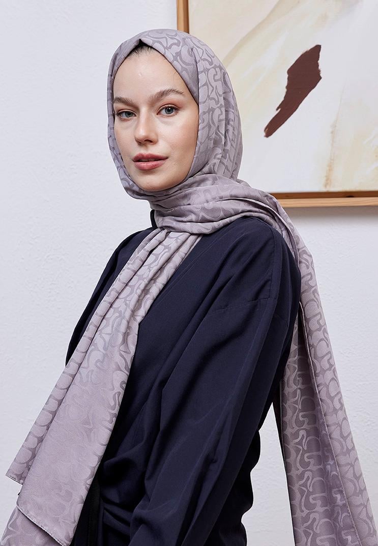 Aura Desen Jakar Şal Gri