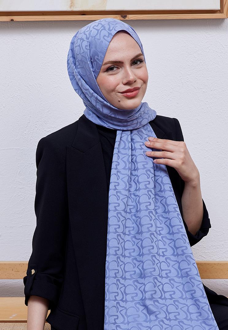 Aura Desen Jakar Şal Leylak