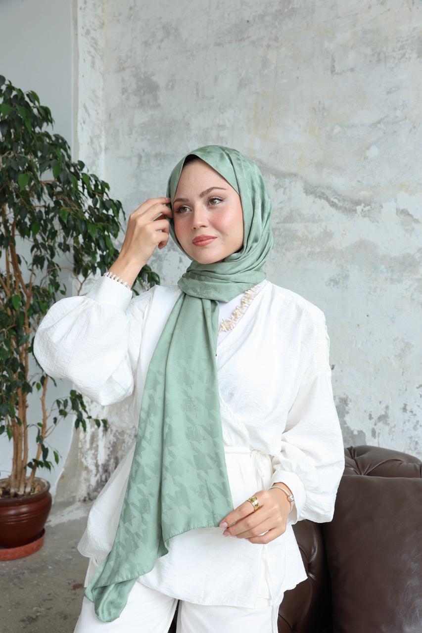 Eskiz Kazayağı Şal Mint Yeşili