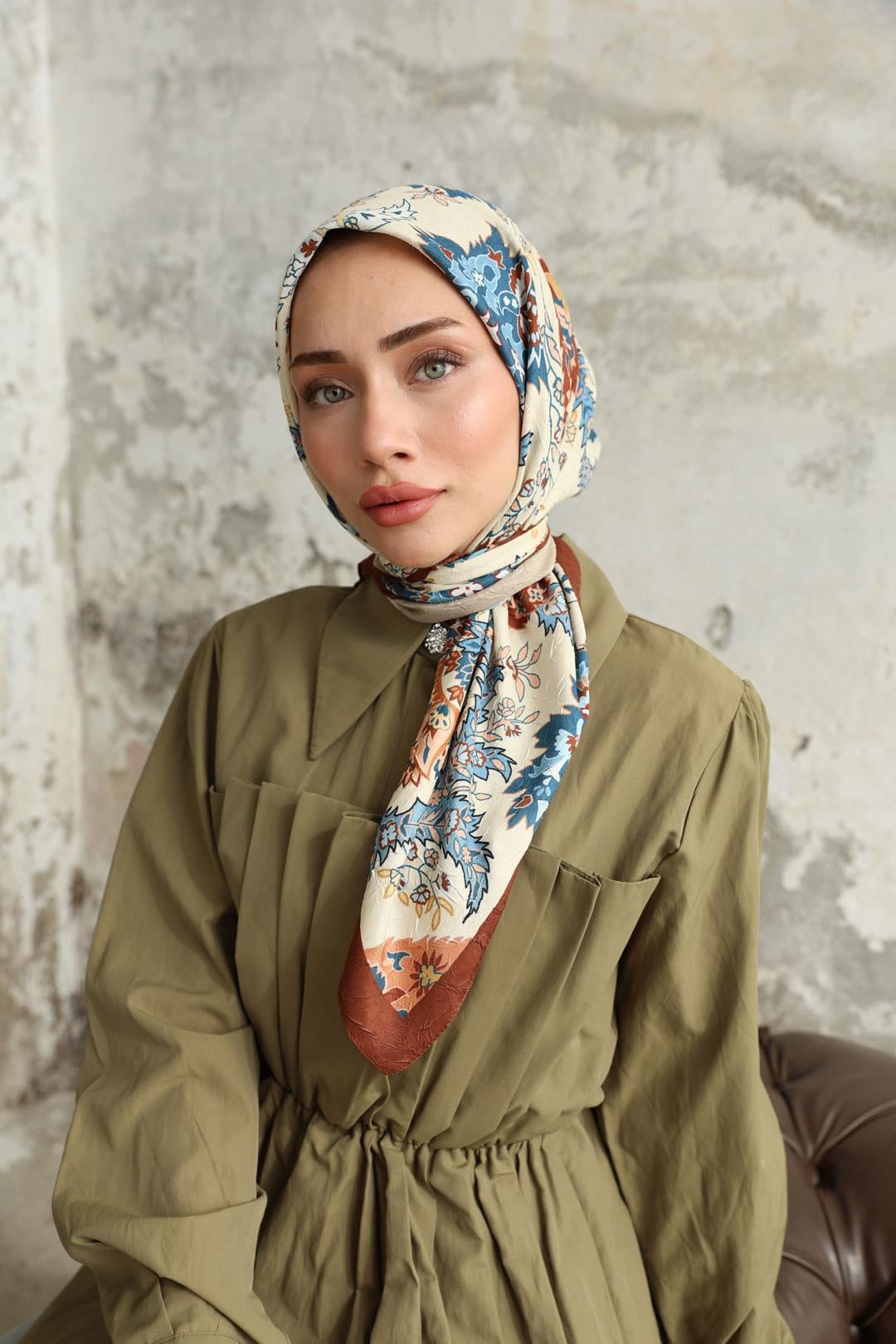 Etro Desen Bambu Kraş Eşarp Çikolata