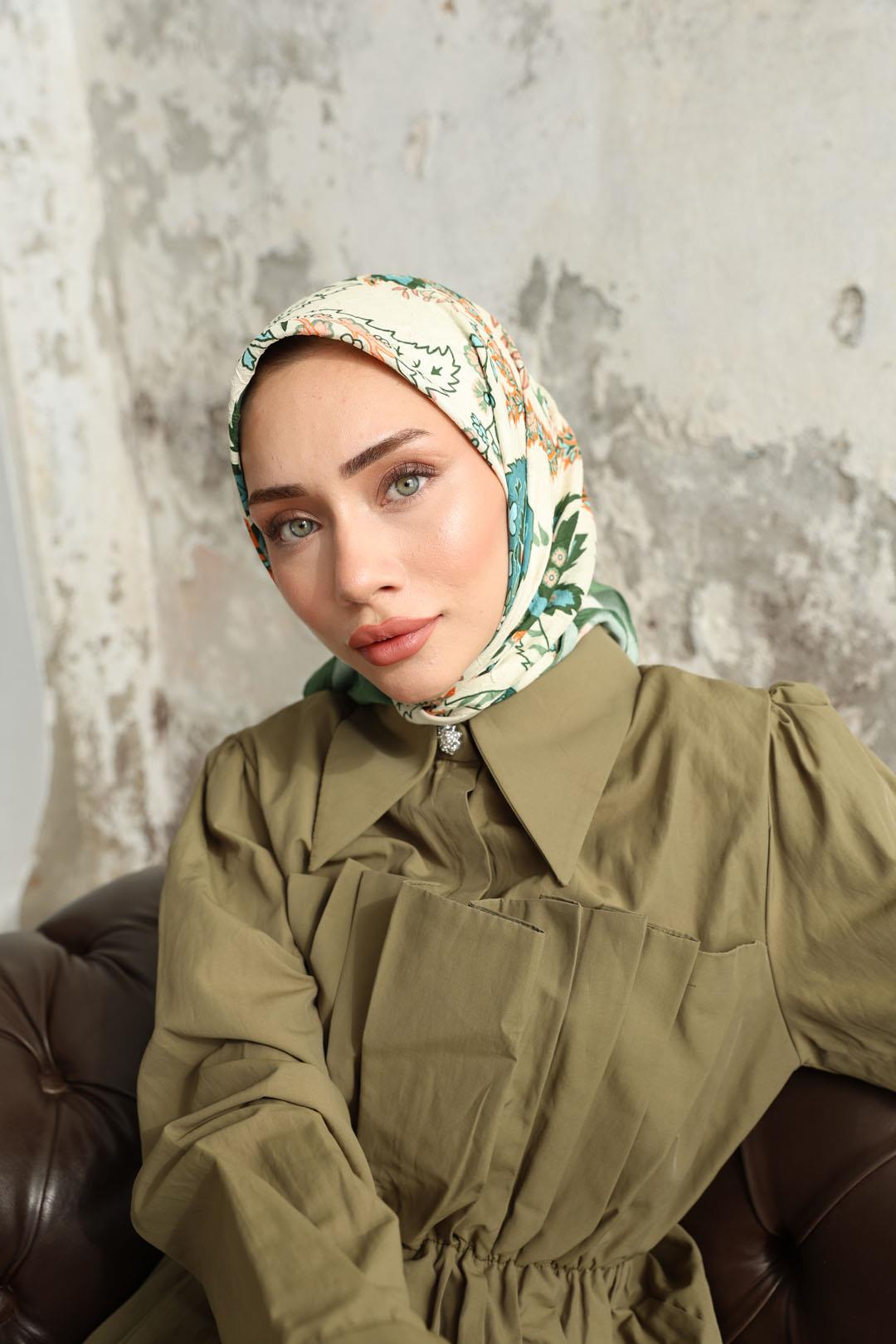 Etro Desen Bambu Kraş Eşarp Fıstık Yeşili