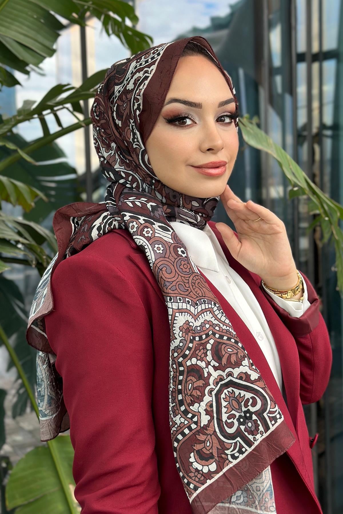 Etro Desen Kraş Şal Taba