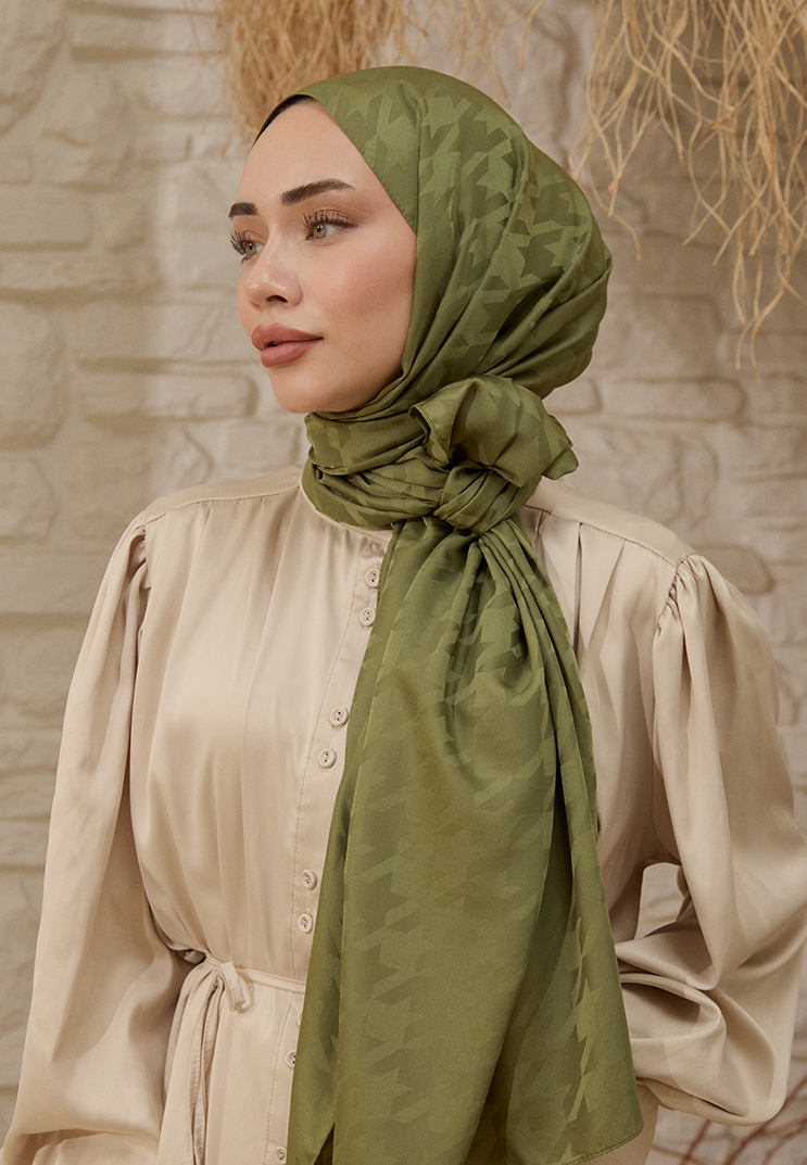 Fashion Desen Şal Çimen