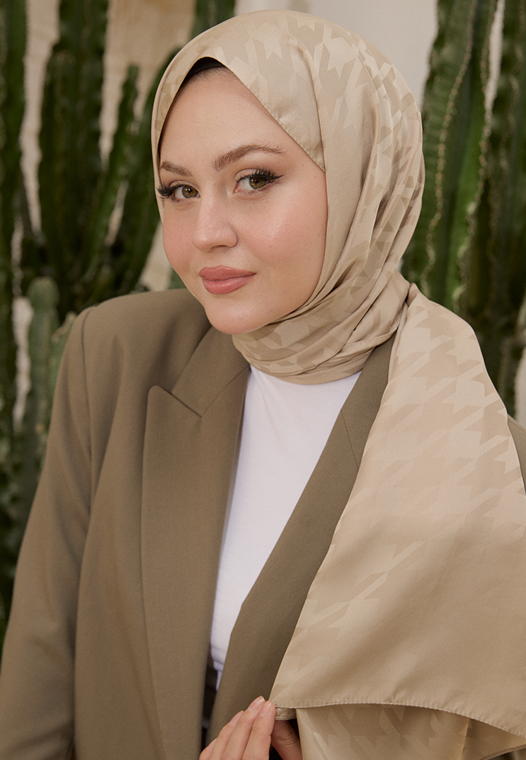 Fashion Desen Şal Kum Beji