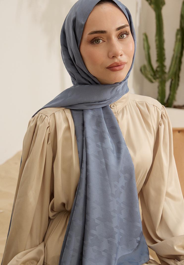 Fashion Desen Şal Mavi