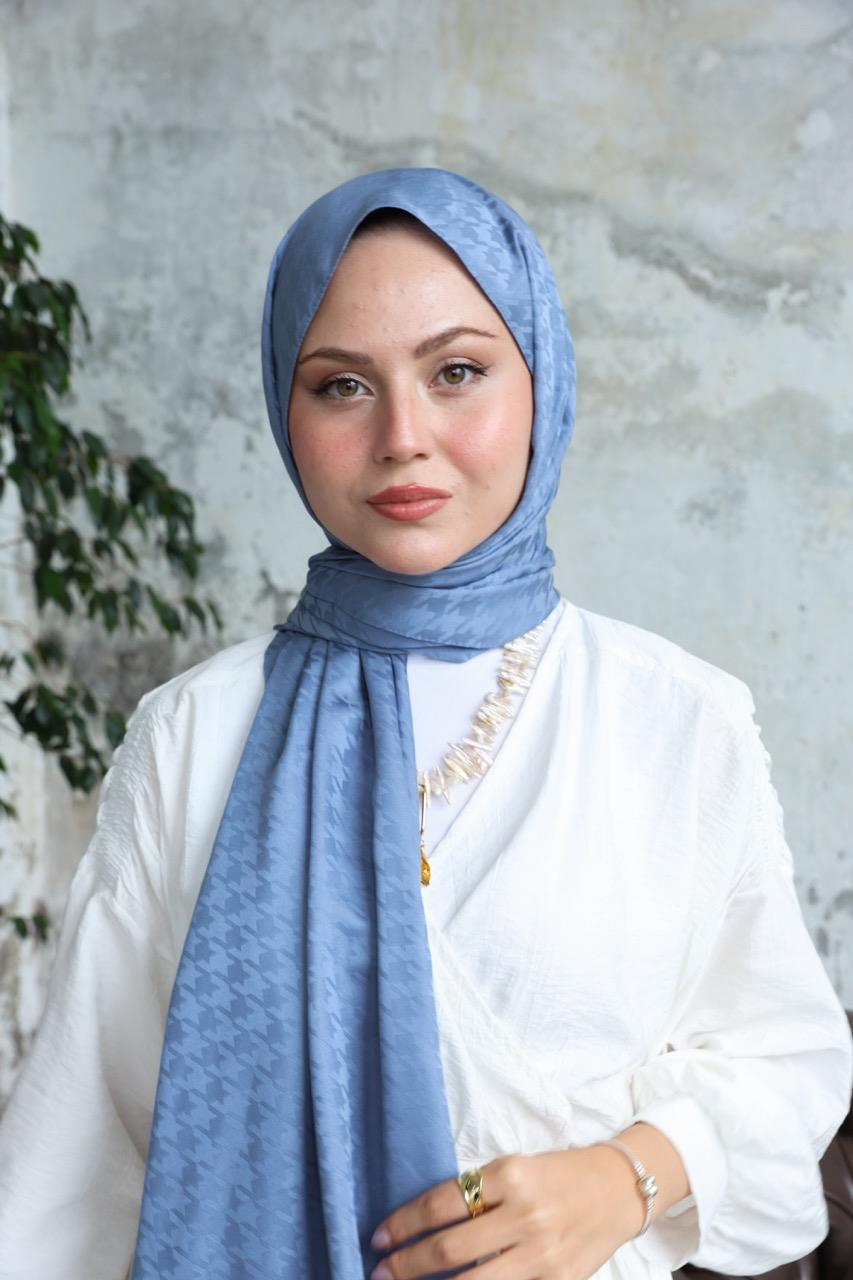 Kazayağı Jakar Şal Mavi