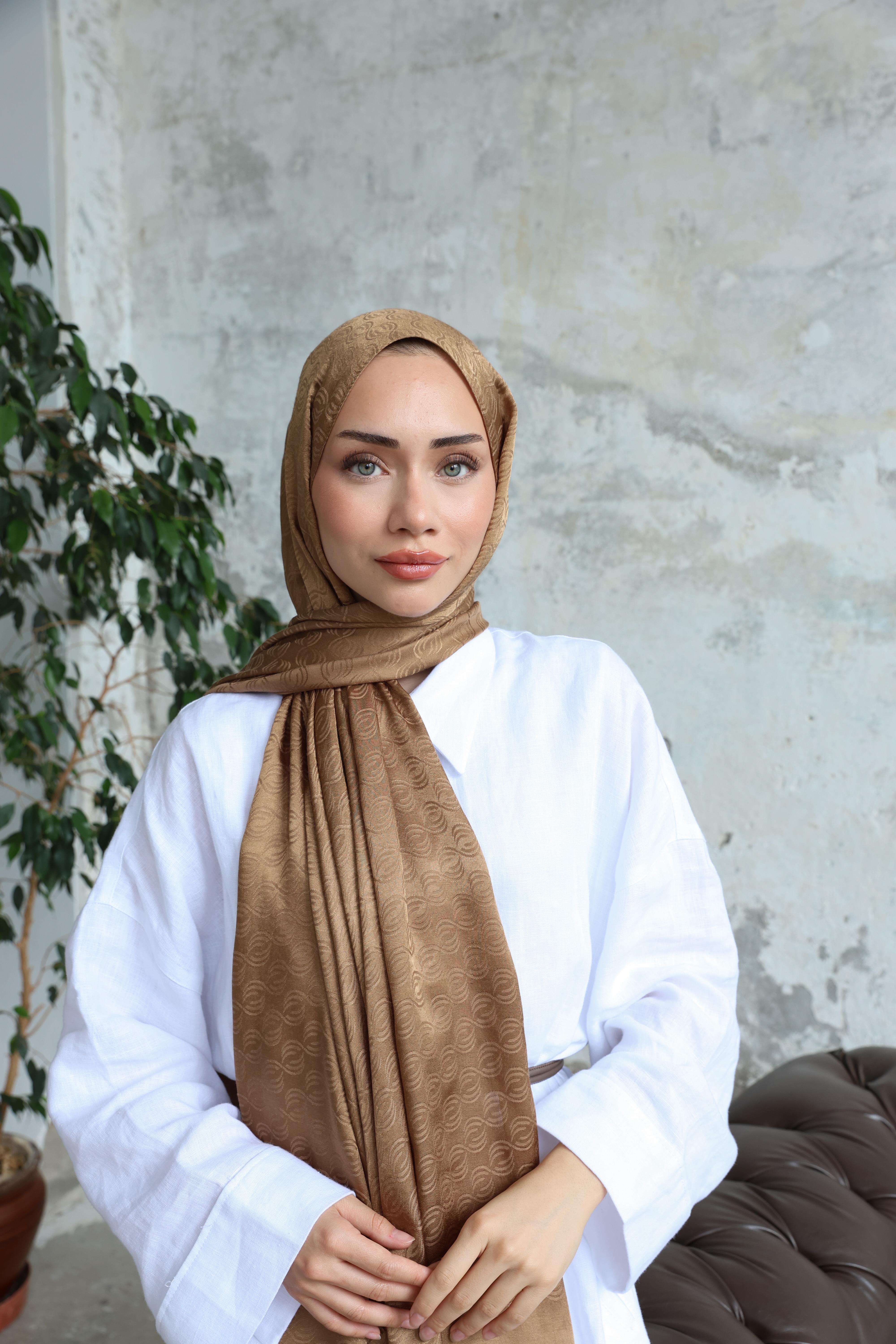 Midye Desen Jakar Şal Kum Beji