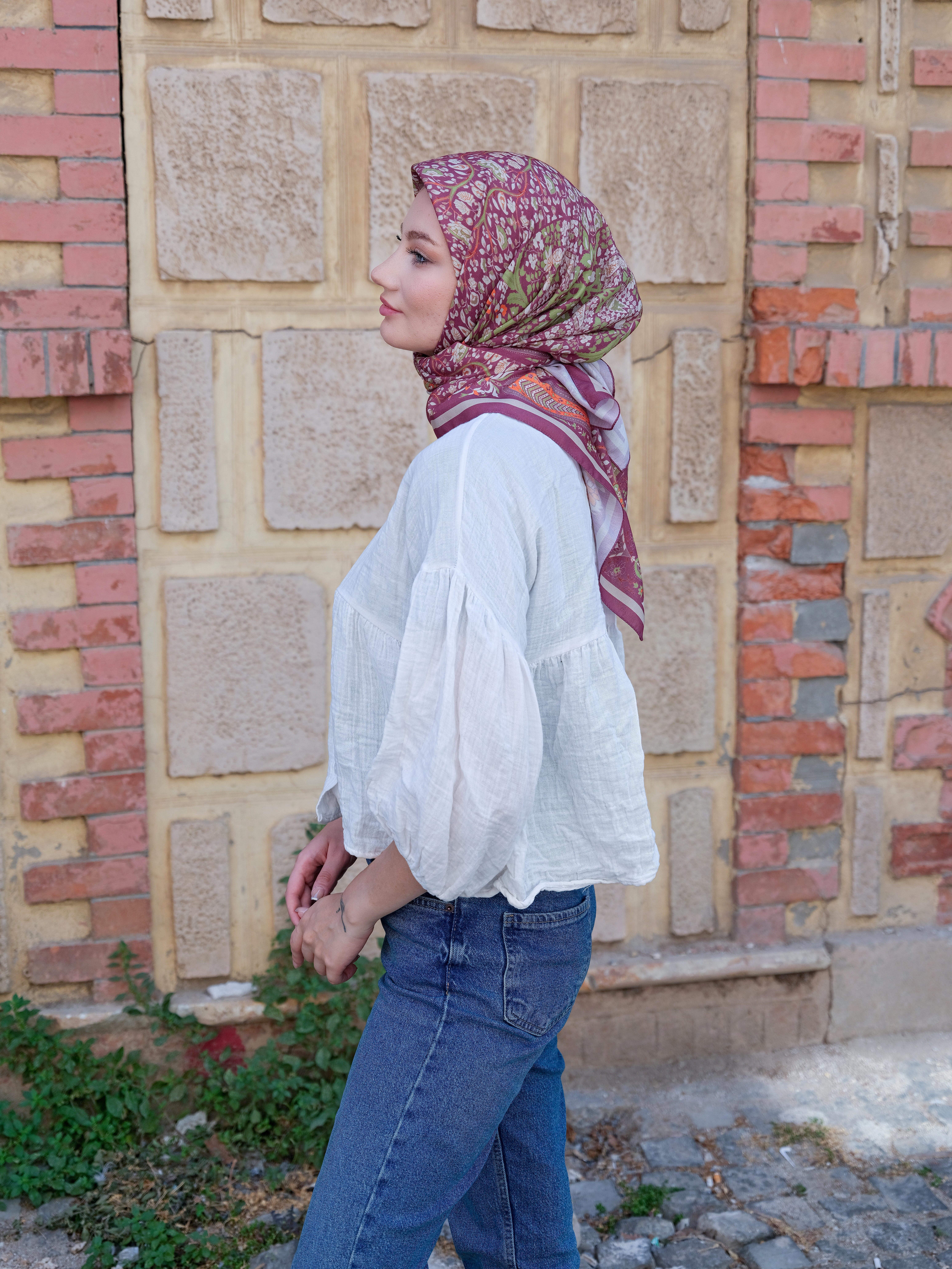 Olivia Desen Eşarp Leylak